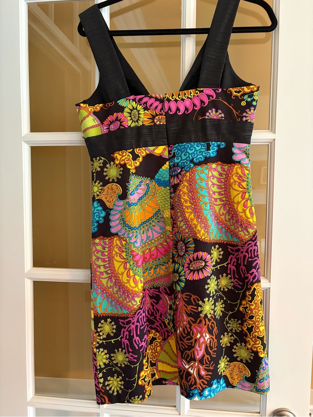 Trina Turk Black Multicolor Paisley-Print Mini Dress